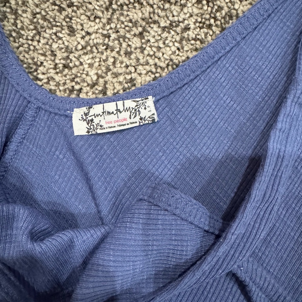 Free People Ribbed Blue Tank Top - Picture 3 of 3